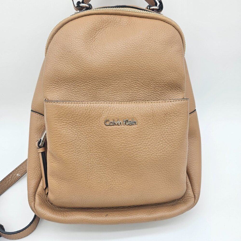 Calvin Klein Pebble Leather Small Backpack Tan – Repair Needed - Picture 4 of 16